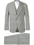Embroidered Checked Suit - Men - Polyamide/spandex/elastane/cupro/wool - 52, Grey, Polyamide/spandex/elastane/cupro/wool, Gabriele Pasini