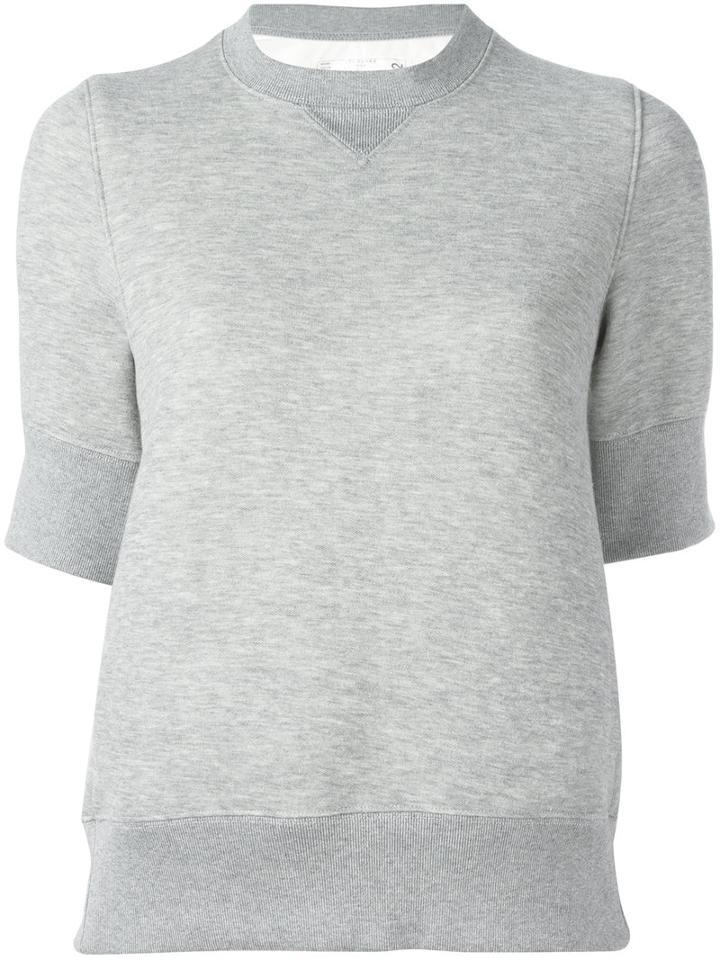 Sacai Sweat T-shirt, Women's, Size: Small, Grey, Cotton/nylon