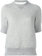 Sacai Sweat T-shirt, Women's, Size: Small, Grey, Cotton/nylon