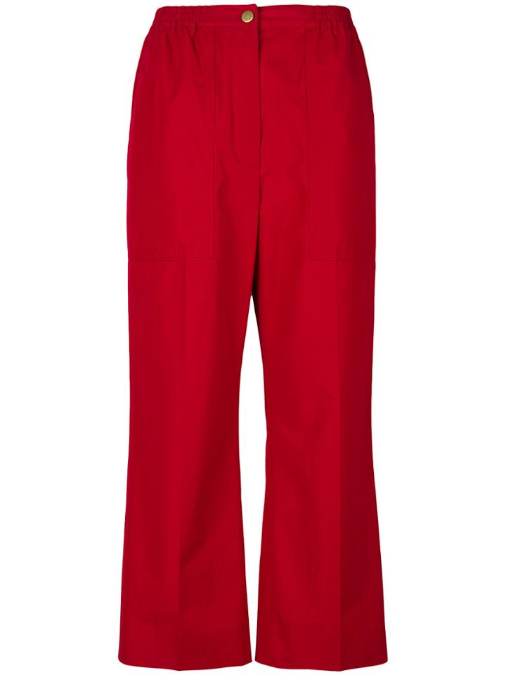 Sonia Rykiel Straight Leg Cropped Trousers - Red