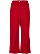 Sonia Rykiel Straight Leg Cropped Trousers - Red