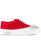 Miu Miu Crystal-embellished Sneakers - Red