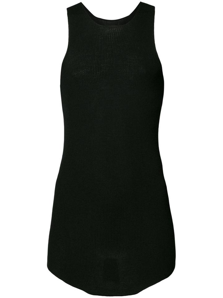 Rick Owens Ribbed Tank Top - Black