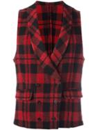 Gabriele Pasini Checked Waistcoat, Men's, Size: 50, Red, Mohair/alpaca/wool