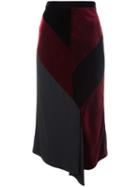 Roland Mouret 'reed' Asymmetric Midi Skirt, Women's, Size: 12, Black, Silk/spandex/elastane/acetate/viscose