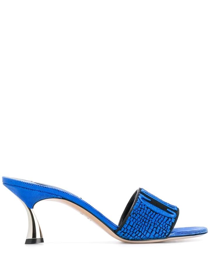Casadei K Blade Logomania Sandals - Blue
