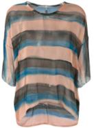 Raquel Allegra - Striped Sheer T-shirt - Women - Silk - 0, Silk