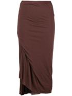 Rick Owens Lilies Draped Side Slit Pencil Skirt - Red
