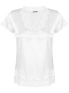Max & Moi Lace Trim T-shirt - White