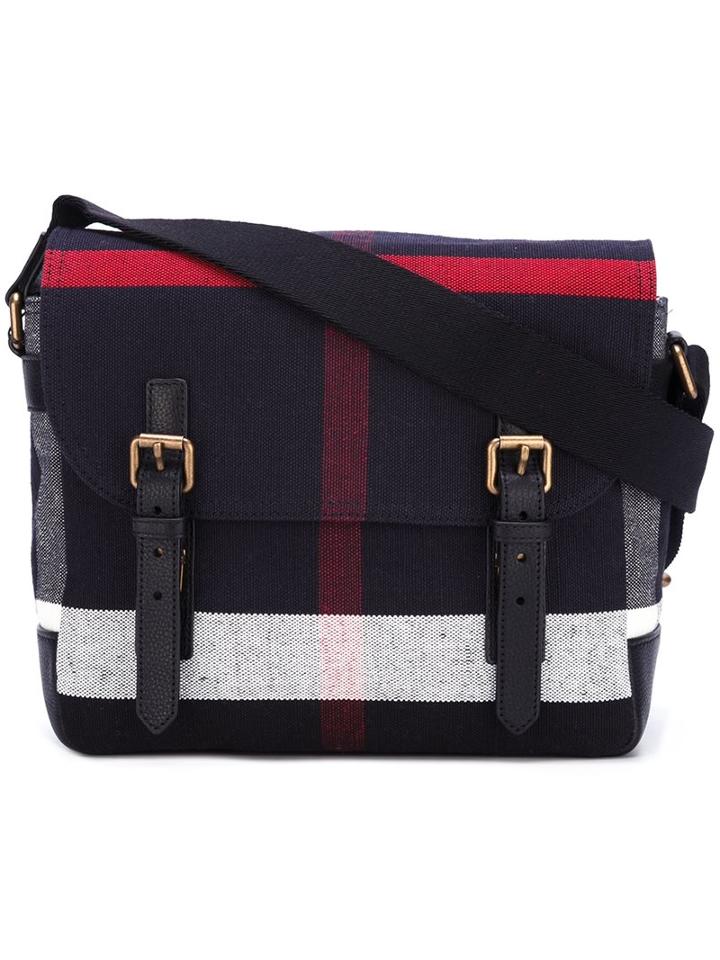 Burberry Runway Plaid Messenger Bag