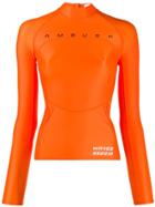 Ambush Logo Print Scuba Style Top - Orange