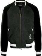 Dolce & Gabbana King Jacquard Print Bomber Jacket - Black