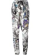 Just Cavalli Coral Print Casual Trousers