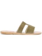 Ancient Greek Sandals Apteros Slides - Green