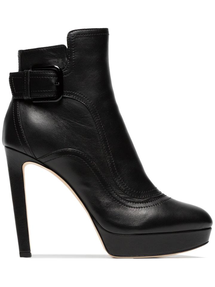 Jimmy Choo Black Britney 105 Leather Platform Boots
