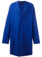 Haider Ackermann Soft Trench Coat, Men's, Size: 46, Blue, Cotton/linen/flax/elastodiene/rayon