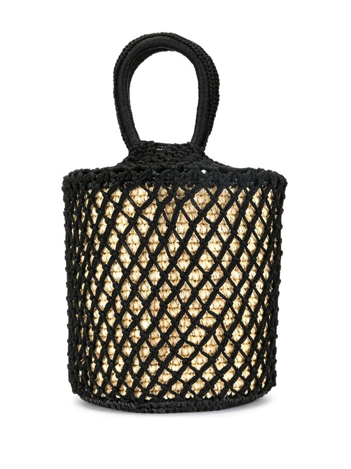 Sensi Studio Layered Net Bucket Bag - Black
