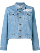Kenzo Patch Appliqué Denim Jacket, Women's, Size: Xs, Blue, Cotton/nylon/polyester