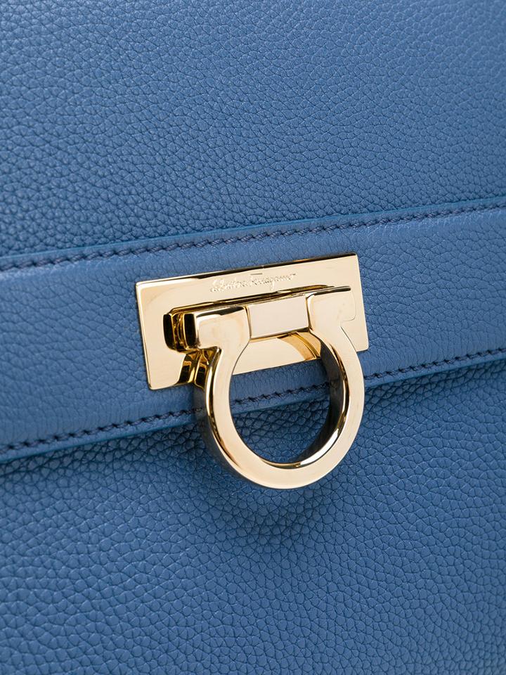 Salvatore Ferragamo - Sofia Medium Tote Bag - Women - Calf Leather - One Size, Blue, Calf Leather