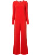 Stella Mccartney - Lace Back Jumpsuit - Women - Cotton/polyester/spandex/elastane/viscose - 40, Red, Cotton/polyester/spandex/elastane/viscose