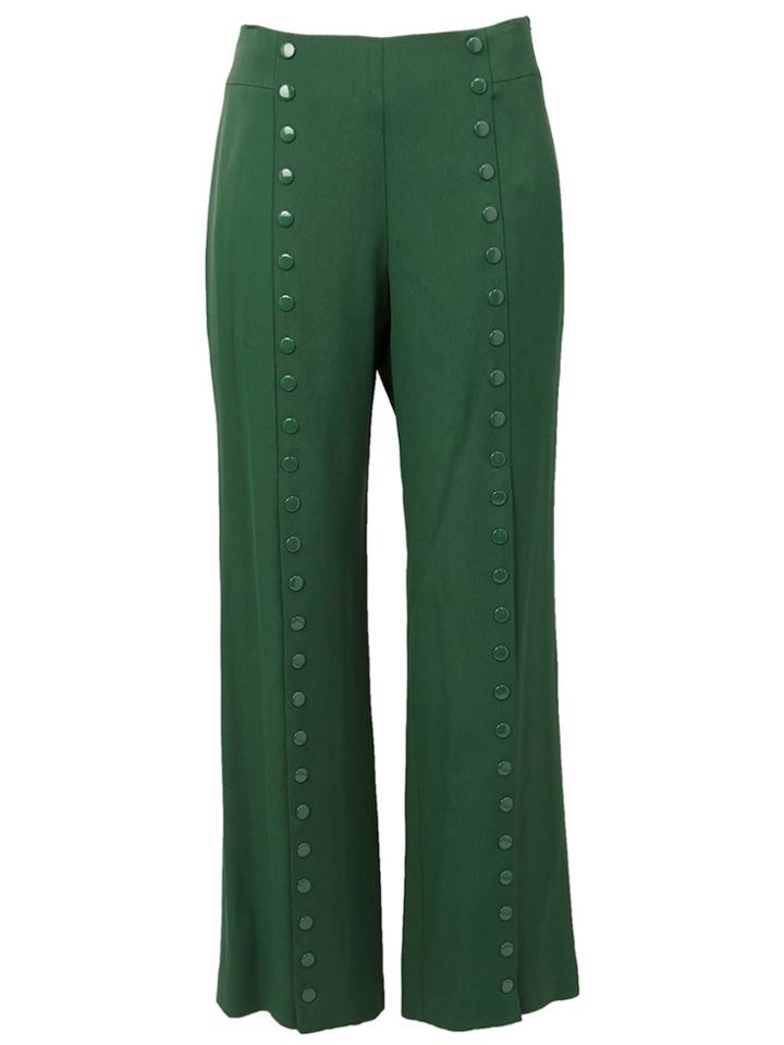 Rosie Assoulin Studded Wide Leg Trousers - Green