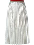 Aviù Pleated Midi Skirt, Women's, Size: 40, Grey, Polyester