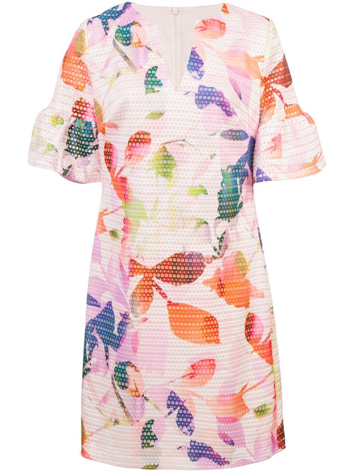 Trina Turk Floral-print Textured Shift Dress - Pink & Purple