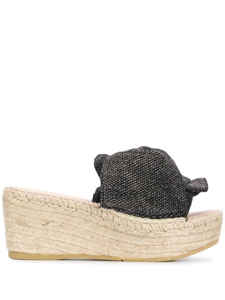 Manebi Yucatan Wedge Mules - Black