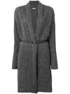 P.a.r.o.s.h. Long Belted Cardigan - Grey