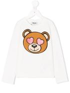 Moschino Kids - Bear Print Long Sleeve T-shirt - Kids - Cotton/spandex/elastane - 8 Yrs, White