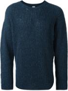 E. Tautz Crew Neck Jumper, Men's, Size: Medium, Blue, Mohair/wool