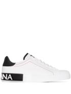 Dolce & Gabbana Portofino Leather Low Top Sneakers - White