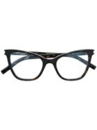 Saint Laurent Eyewear Cat Eye Glasses - Brown