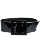 Saint Laurent Carrée Buckle Corset Belt, Size: 80, Black, Leather