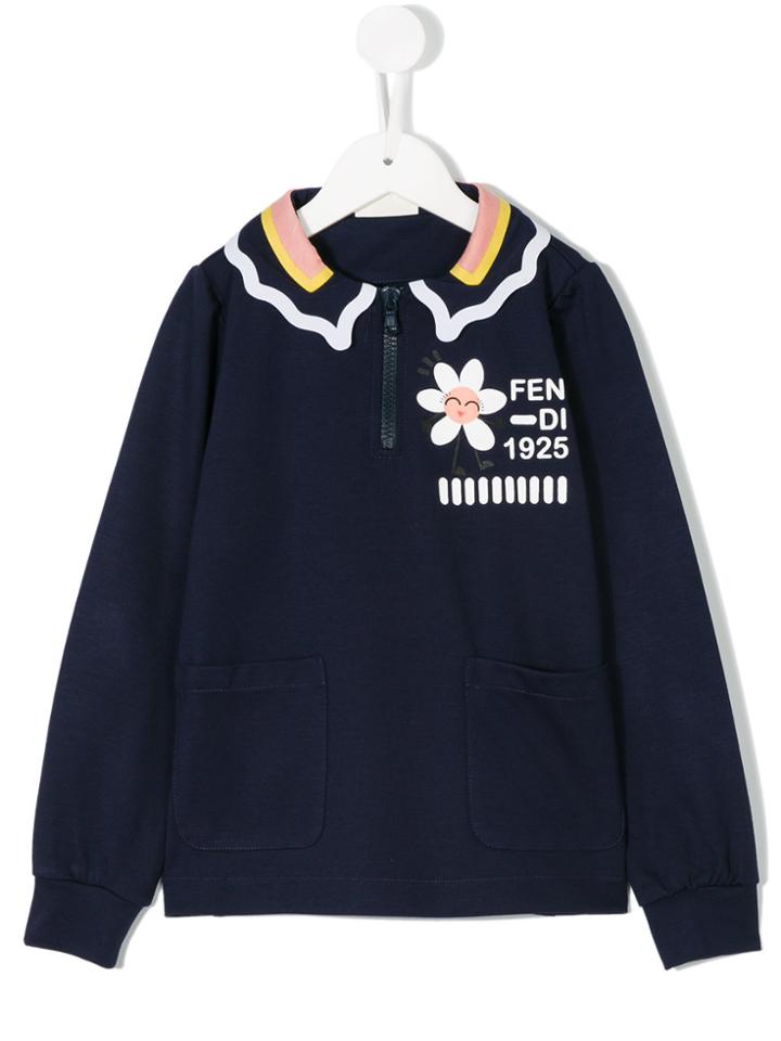 Fendi Kids Printed Top - Blue