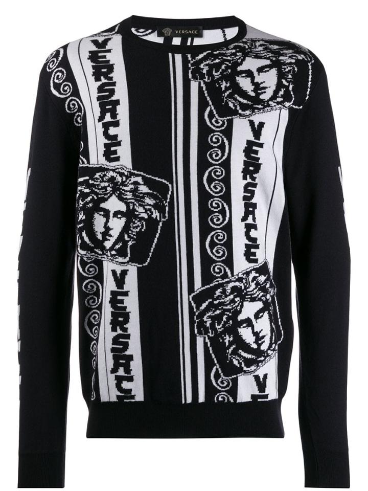 Versace Medusa Knit Jumper - Blue