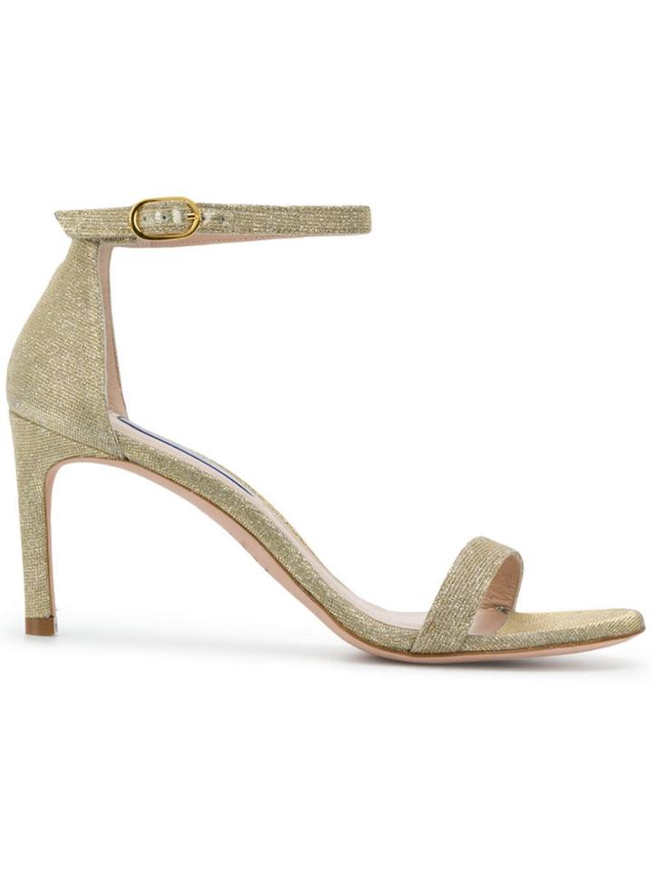 Stuart Weitzman Ankle Strap Sandals - Gold