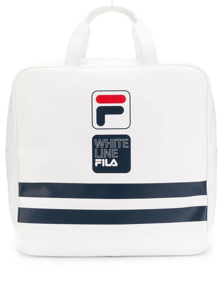 Fila Logo Stripe Tote Bag - White