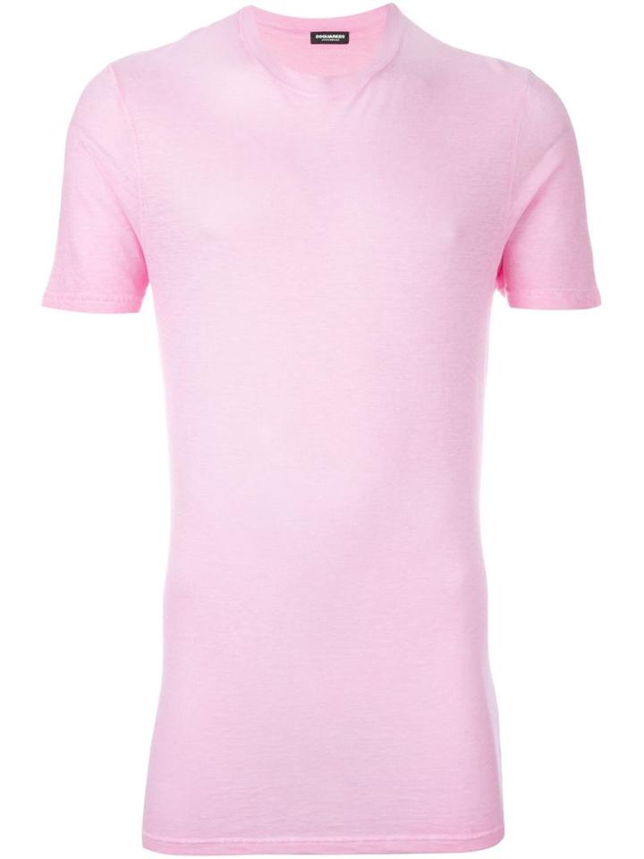 Dsquared2 Underwear Round Neck T-shirt, Men's, Size: Xxl, Pink/purple, Cotton/linen/flax