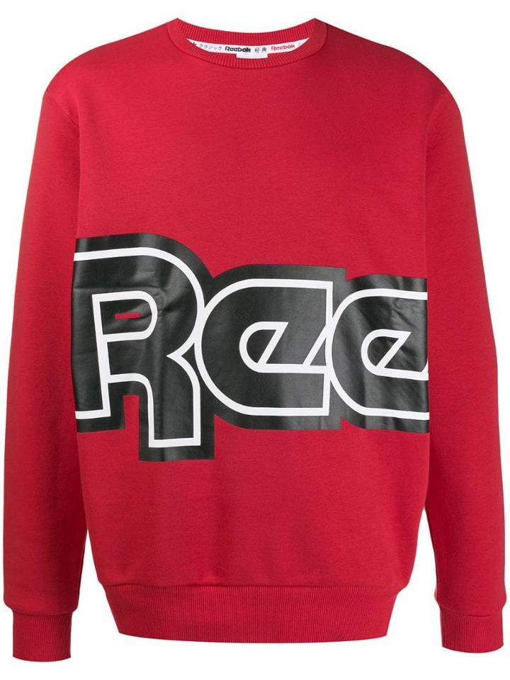Reebok Logo Print Sweater - Red