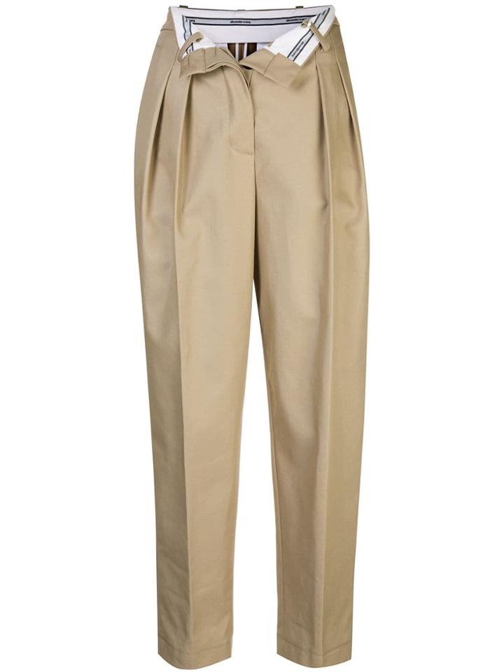 Alexander Wang Flipped Waistband Carrot Trousers - Brown