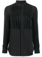 Saint Laurent Front Pleats Blouse - Black