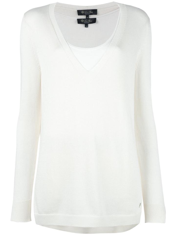 Loro Piana V-neck Jumper - Nude & Neutrals