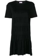 Red Valentino Ruffle Trim T-shirt Dress - Black