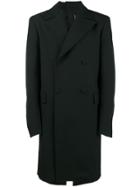 Y / Project Double Breasted Coat With Buttoned Back - Black