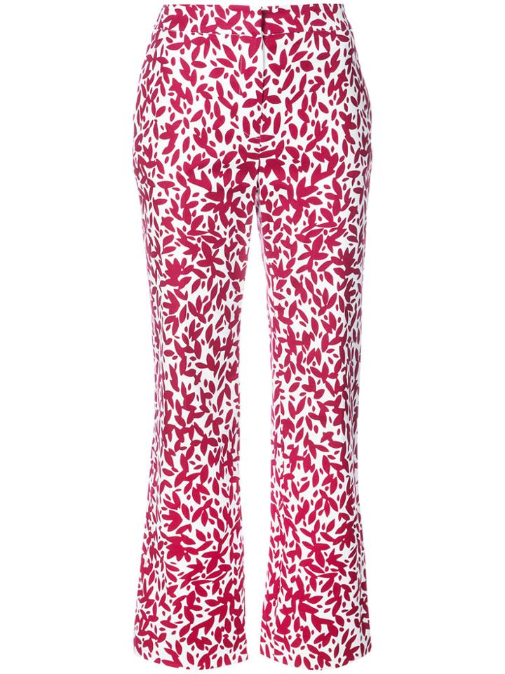 Oscar De La Renta Printed Cropped Trousers - White