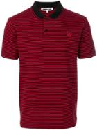 Mcq Alexander Mcqueen Swallow Badge Striped Polo Shirt - Red