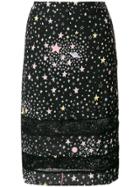Boutique Moschino Star Print Pencil Skirt - Black