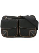 Céline Vintage Macadam Pattern Belt Bag - Black