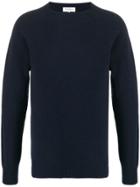 Ymc Marino Ribbed-knit Jumper - Blue